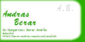 andras berar business card